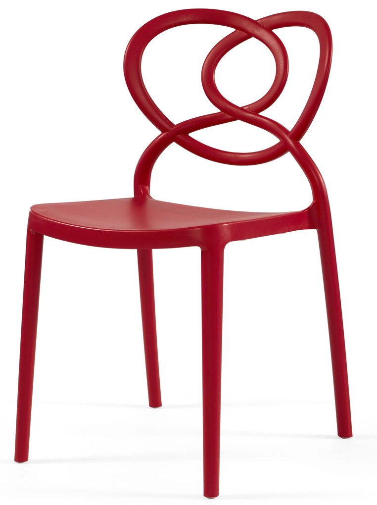 CONJUNTO COM 4 CADEIRAS LOVELY S/ BRAÇOS – CEREJA