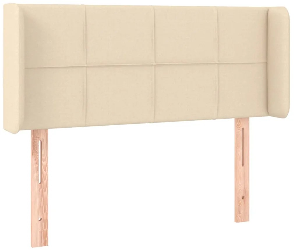 Cabeceira de cama c/ luzes LED tecido 93x16x78/88 cm cor creme
