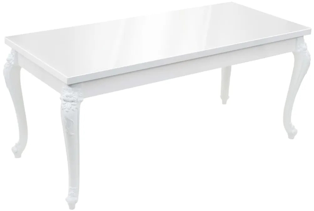 Mesa de jantar 179x89x81 cm branco brilhante