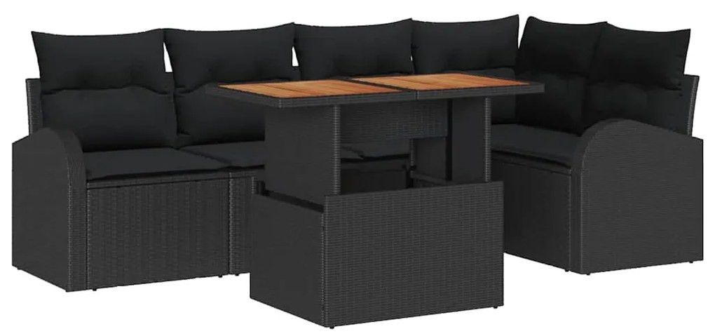 Conjunto de Jantar de Jardim com 6 Peças da , Almofadas em Rattan Pret