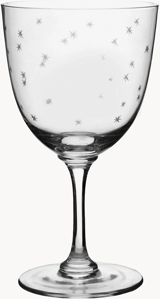 Copos de vinho em cristal artesanal Stars, conjunto de 2