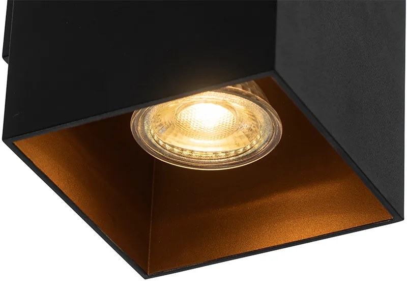 LED Candeeiro de parede inteligente preto com dourado quadrado incl. 2 Wifi GU10 - Sab Design