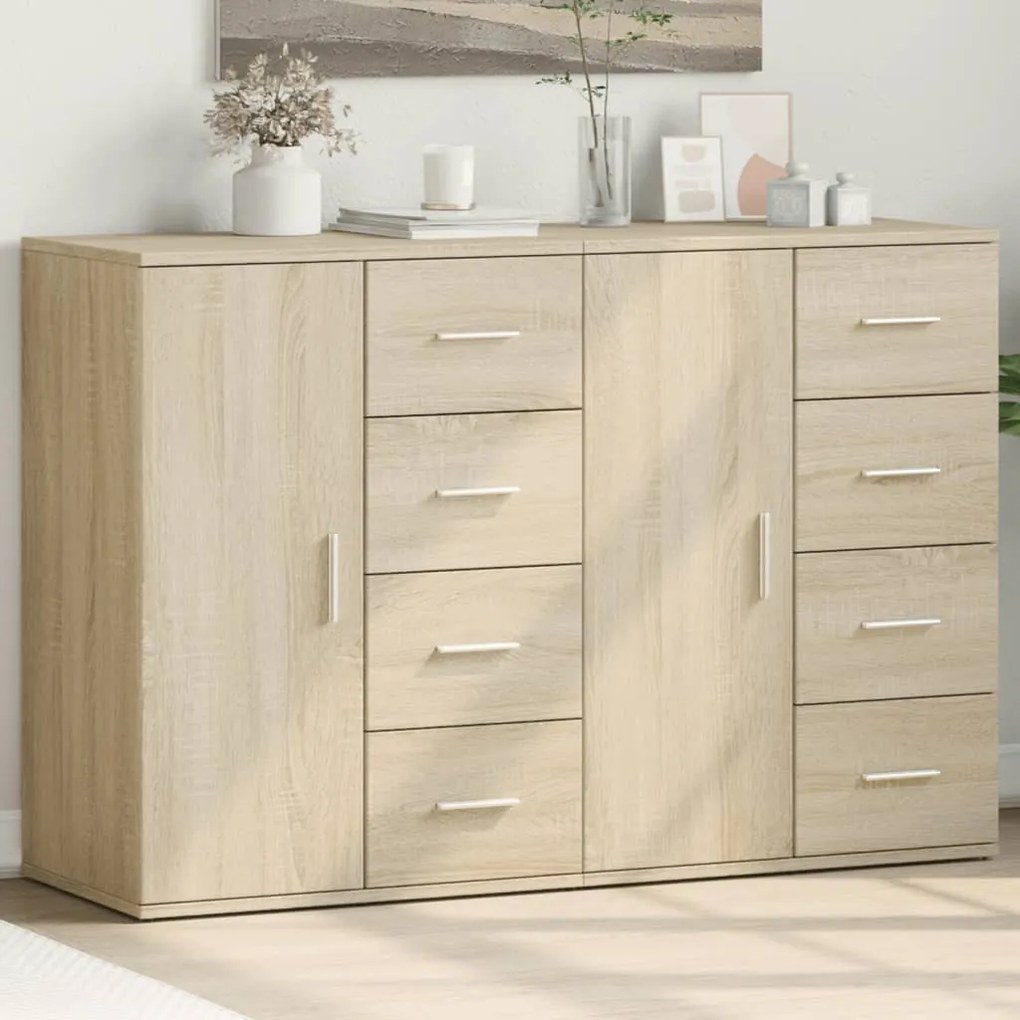 vidaXL Aparadores 2 pcs 59x39x80 cm derivados madeira carvalho sonoma