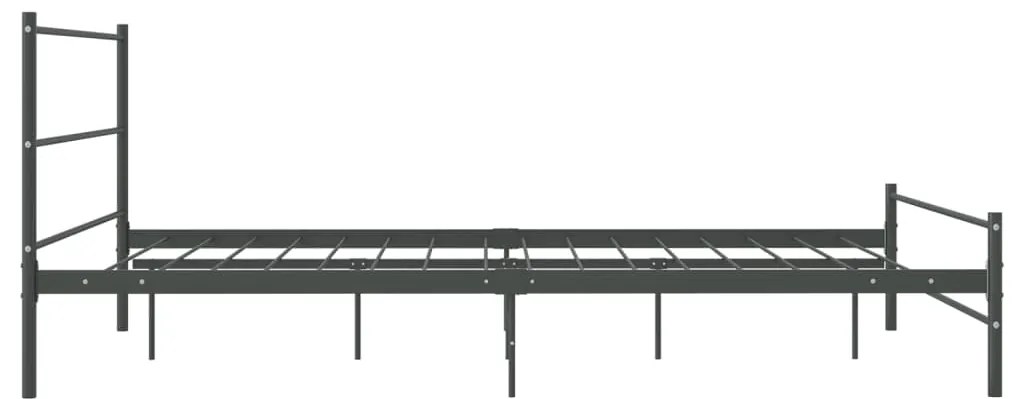 Estrutura de Cama Rona em Metal Cinzento - 140x200 cm - Design Moderno