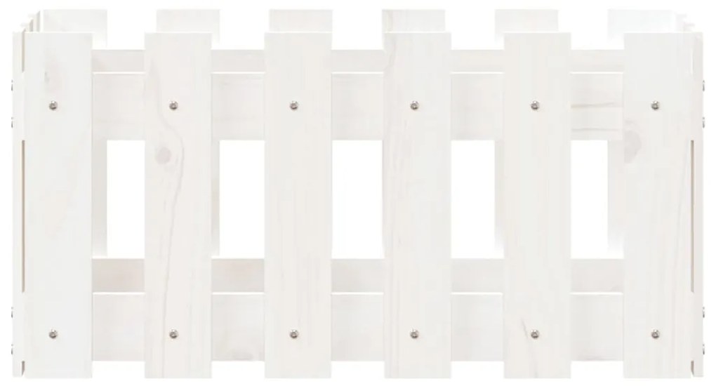 Vaso de jardim c/ design cerca 60x30x30 cm pinho maciço branco