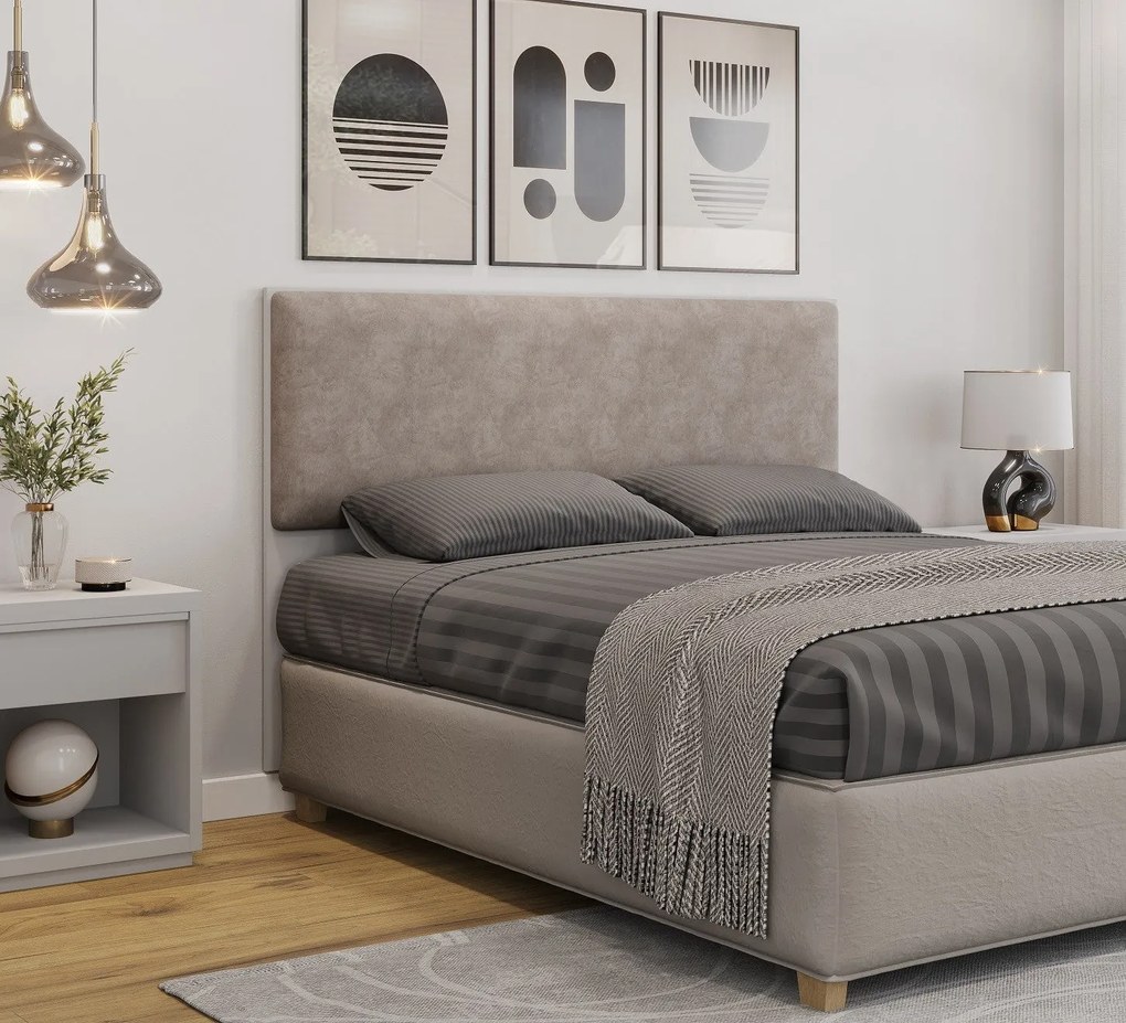 Cabeceira de Cama LUX – 160x5x90 cm – MDP Branco e Tecido Velvet Capuc