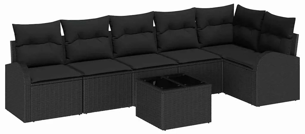 Conjunto de Sofá para Jardim com 7 Peças e Almofadas em Bege, Rattan S