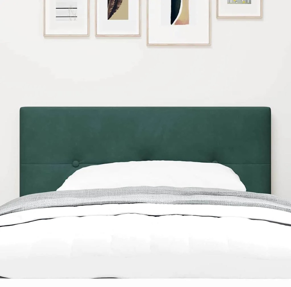 Cabeceira vidaXL Almofadada Verde Escuro 80 cm Veludo