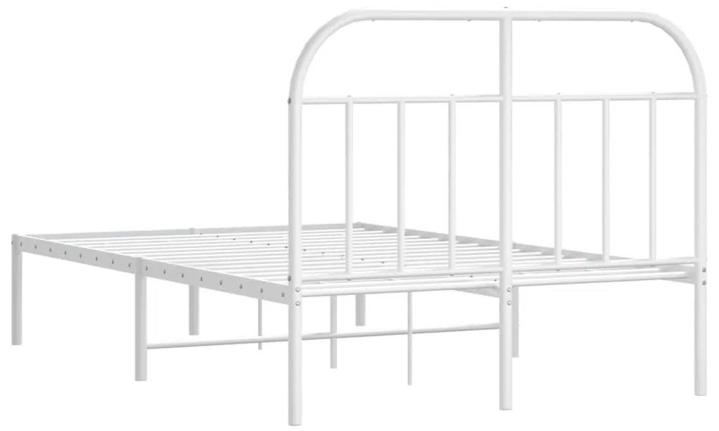 Estrutura de cama com cabeceira 120x200 cm metal branco