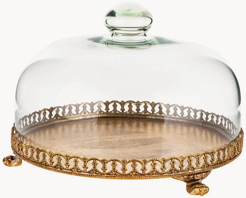 Tabuleiro decorativo com tampa em vidro Sacha