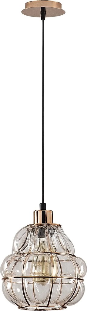 Candeeiro Suspenso Safderun – Cobre – Diâmetro 20 cm, Altura 111 cm