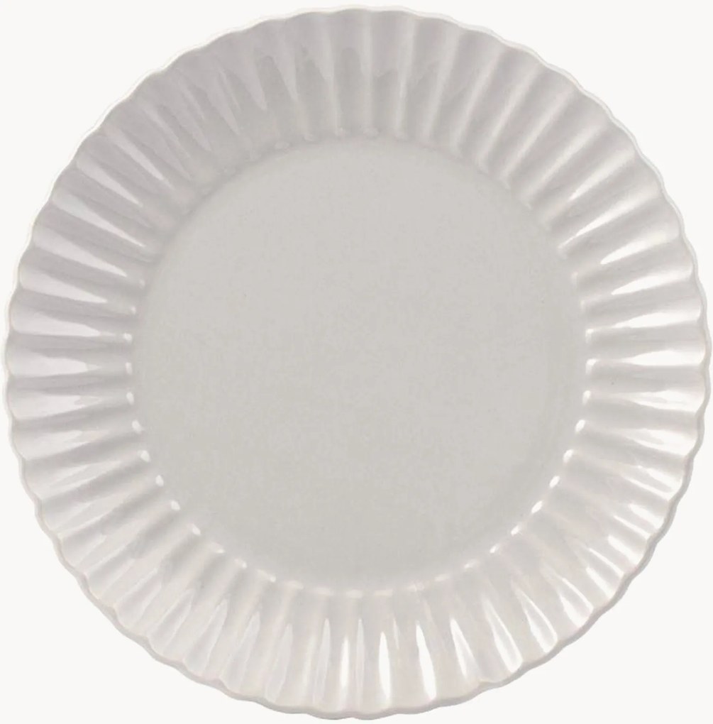 Pratos de pequeno-almoço com padrão em relevo Lotus, conjunto de 6