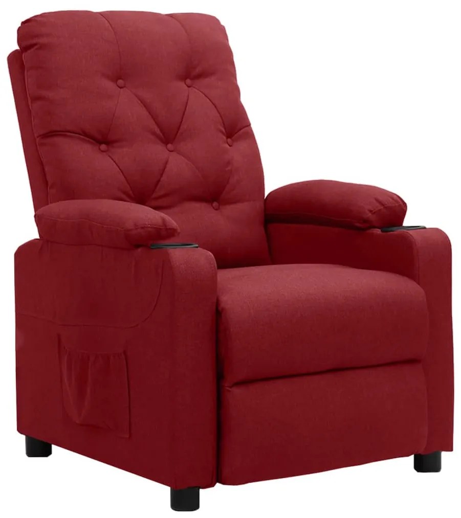 Poltrona elevatória tecido vermelho tinto