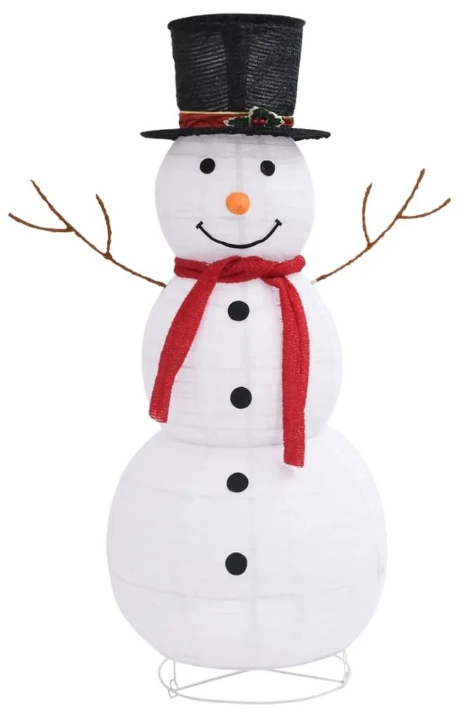 Boneco de neve decorativo com luz LED tecido de luxo 120 cm