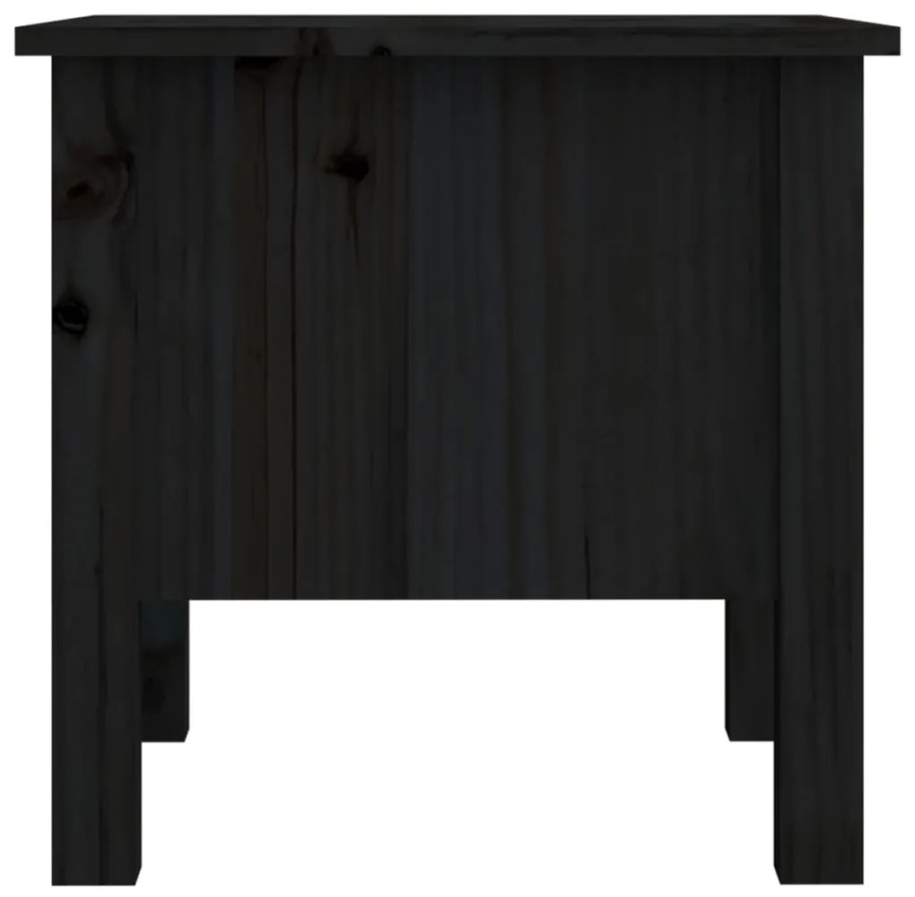 Mesas de apoio 2 pcs 40x40x39 cm madeira de pinho maciça preto