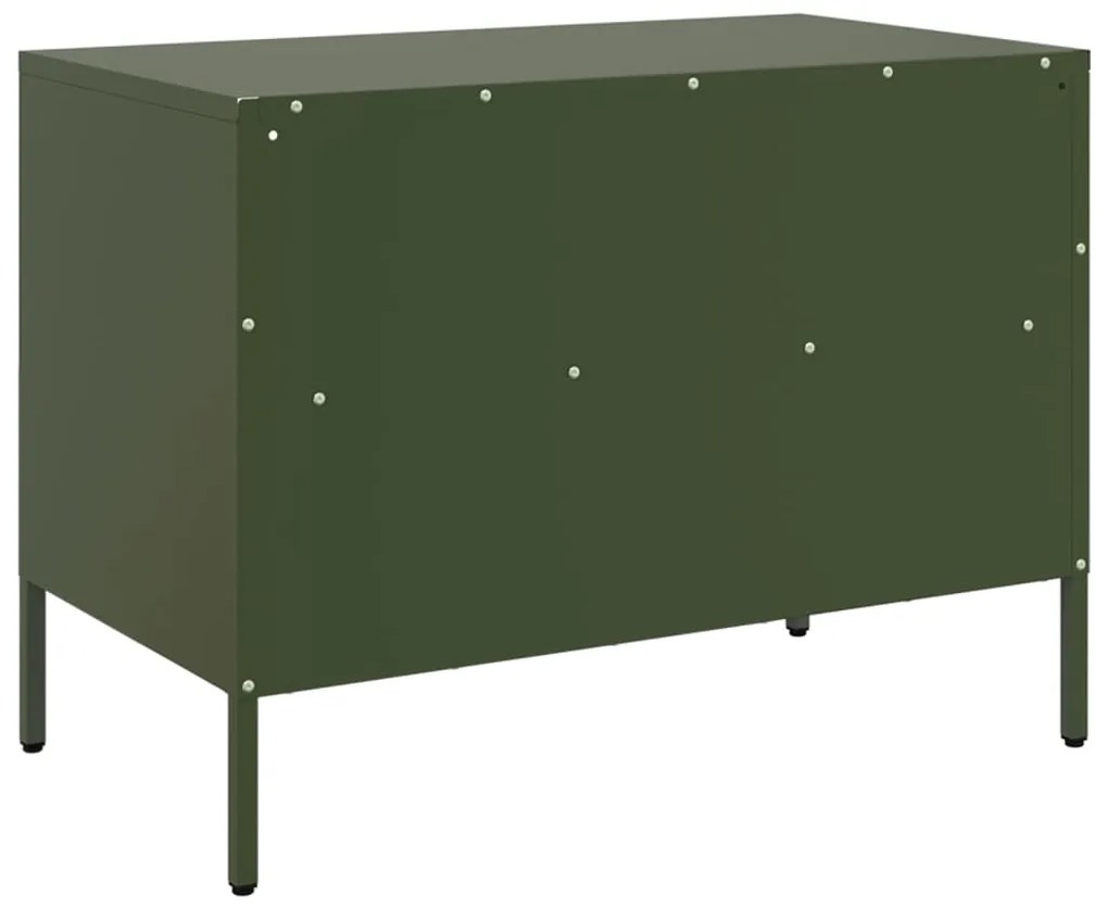 Móveis de TV 2 pcs 68x39x50,5 cm aço laminado verde-azeitona