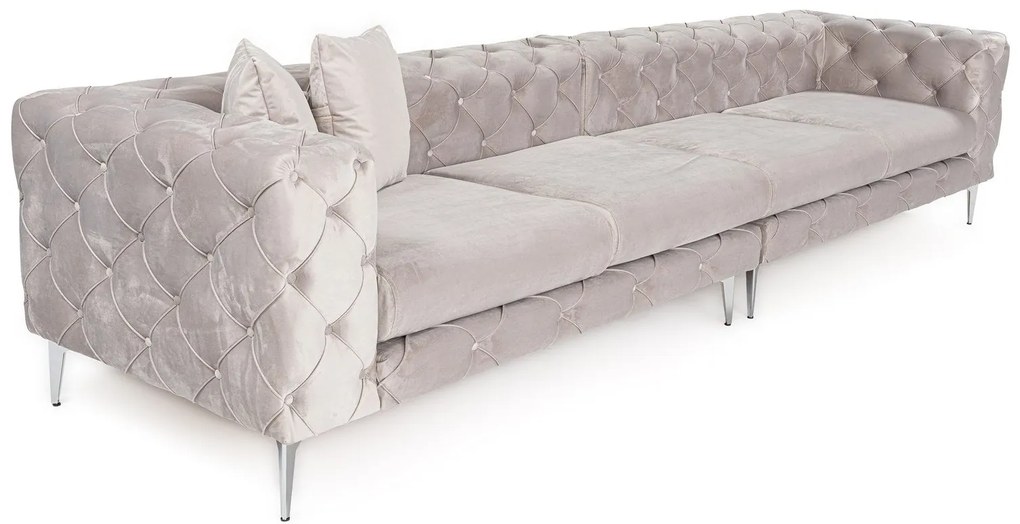 Sofá de 4 Lugares Como – Cinzento Claro – 344x90x72 cm