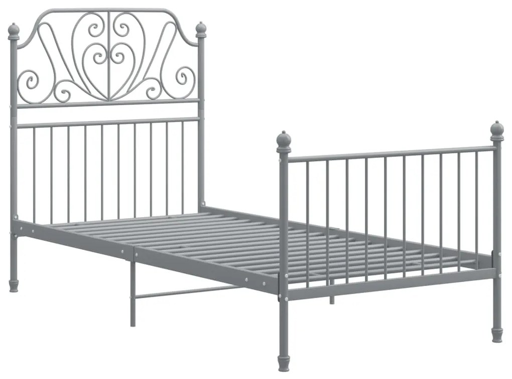 Estrutura de cama 90x200 cm metal cinzento