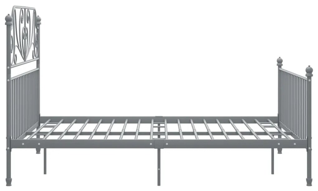 Estrutura de cama metal 160x200 cm cinzento
