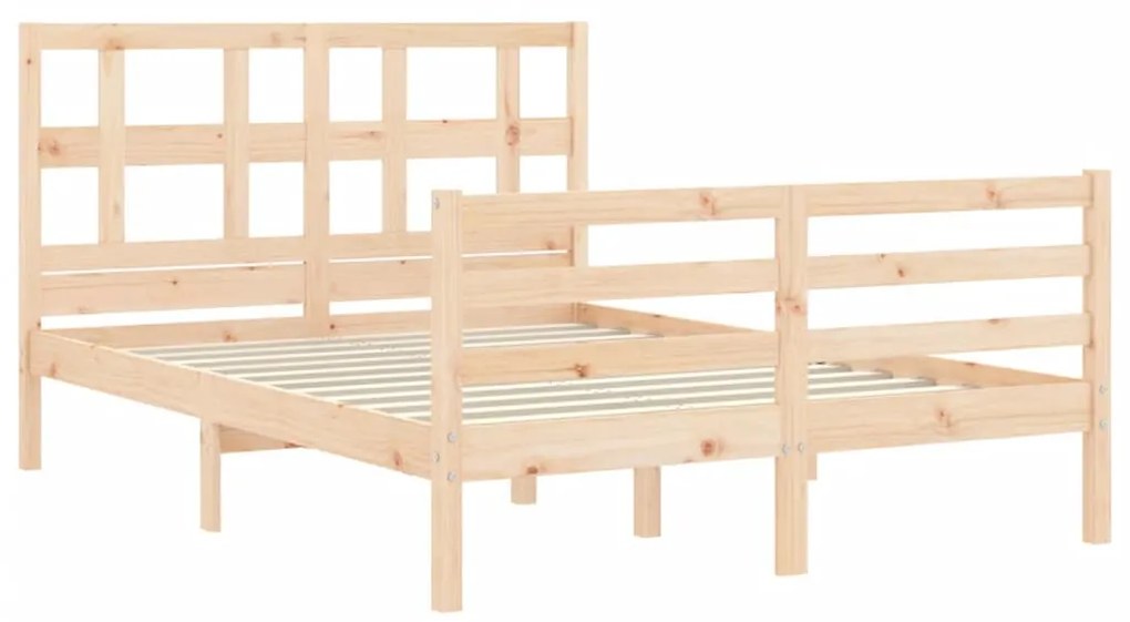 Estrutura de cama com cabeceira 120x200 cmmadeira maciça