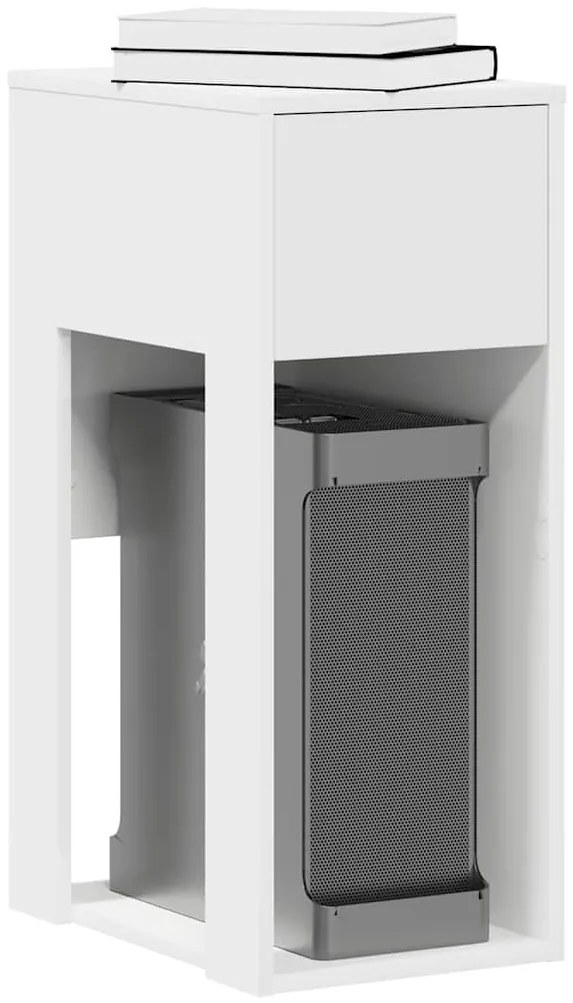 vidaXL Suporte torre de computador com gaveta 30x44x74 cm branco
