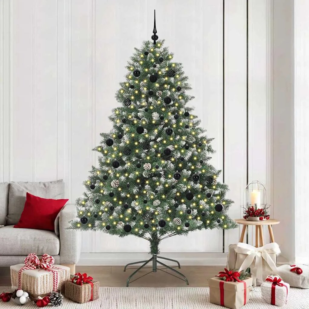 vidaXL Árvore de Natal Artificial Verde 210 cm PVC, Plástico e Aço