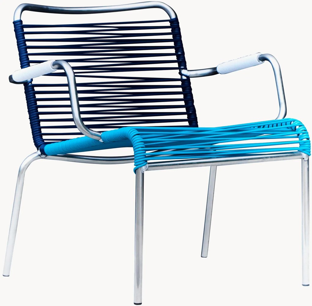 Cadeiras lounge artesanais empilháveis para jardim Mya Spaghetti, conjunto de 2