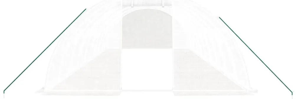 Estufa com estrutura de aço 40 m² 10x4x2 m branco