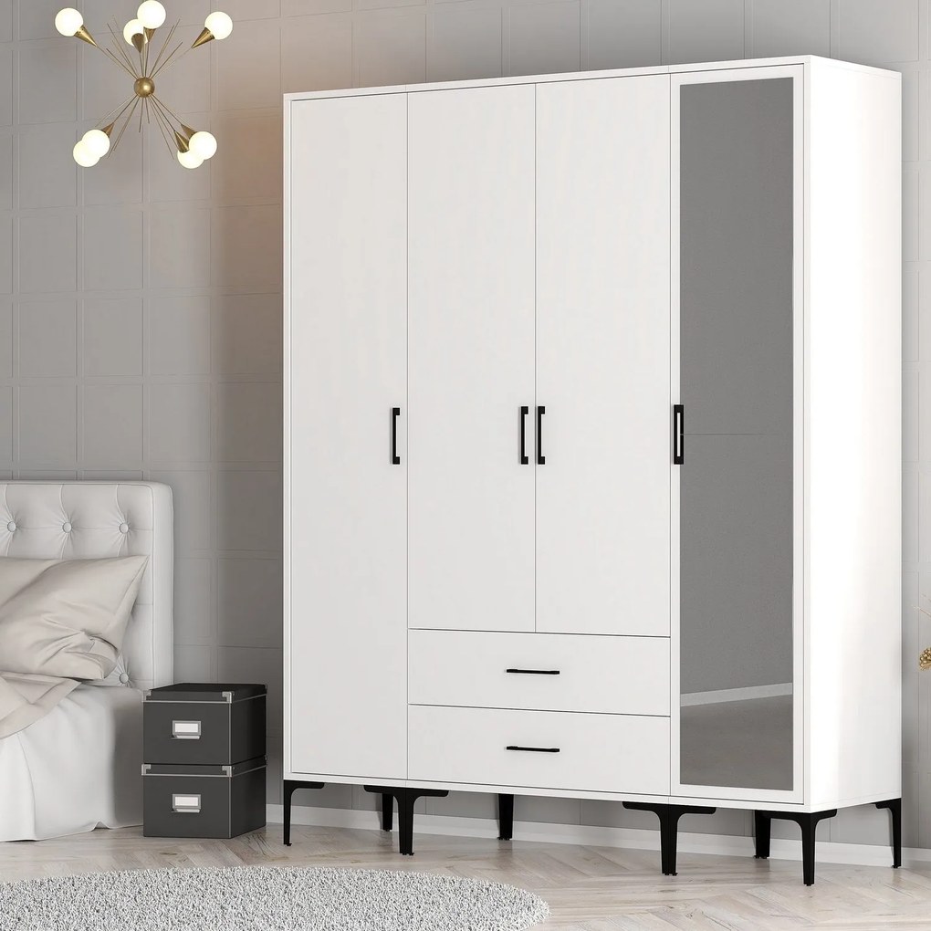 Roupeiro Kumsal STR – Branco – 160x47,5x201,4 cm