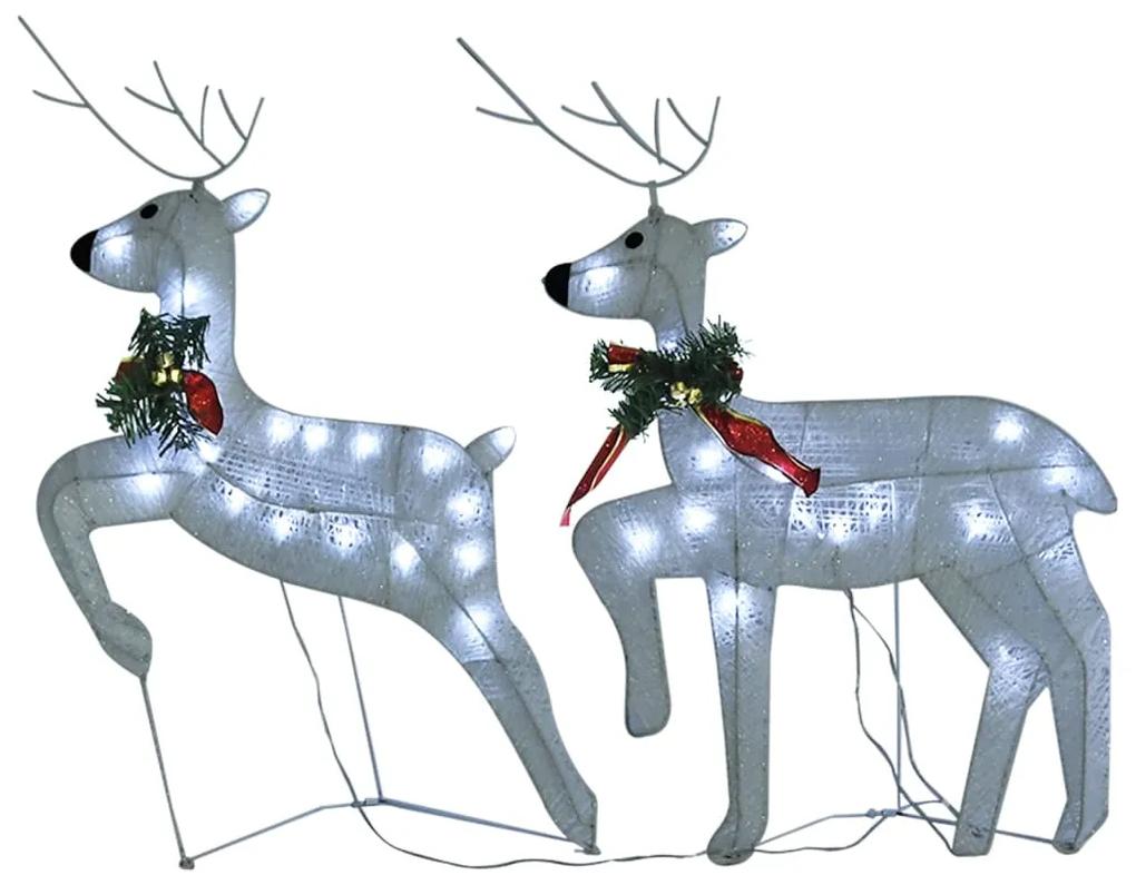 Decoração de Natal renas/trenó p/ exterior 140 luzes LED branco