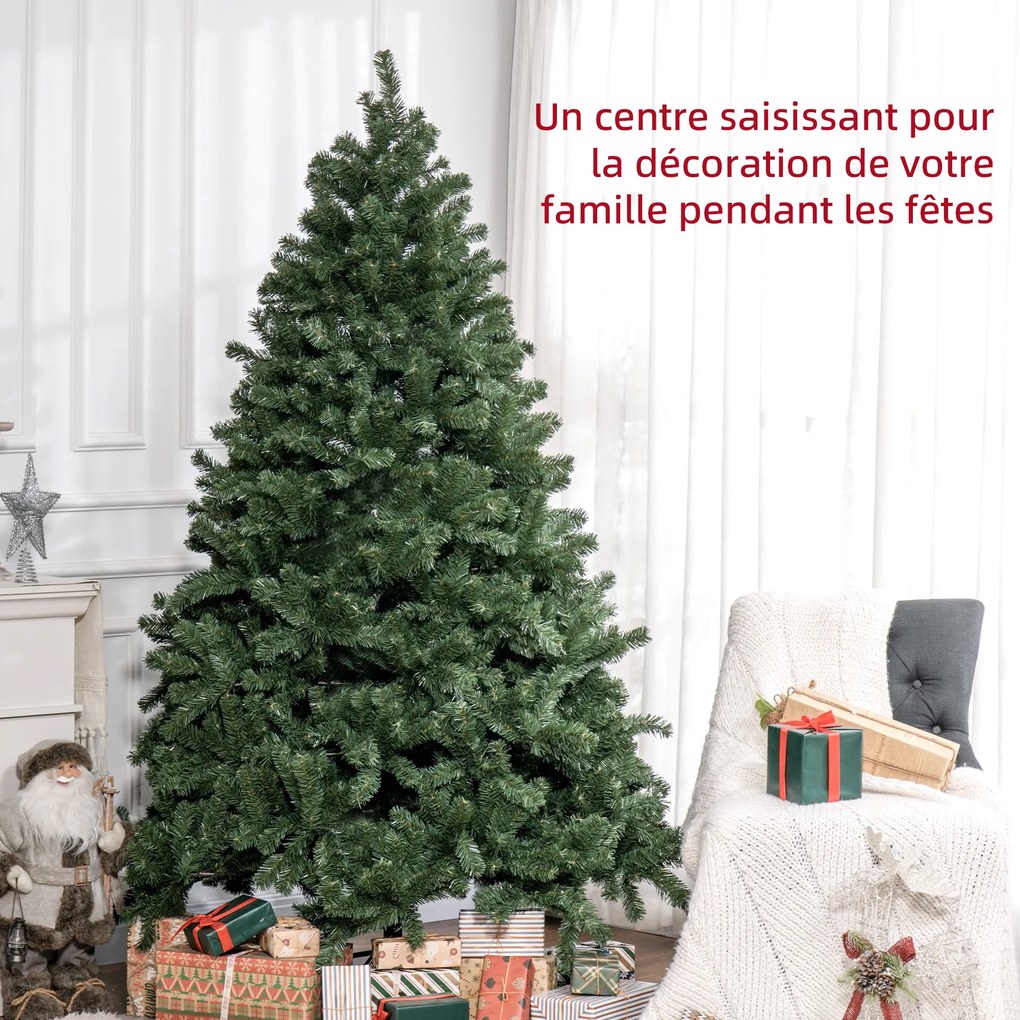 Árvore de Natal Artificial, 145 x 145 x 210 cm, Suporte Metálico Estável, Verde