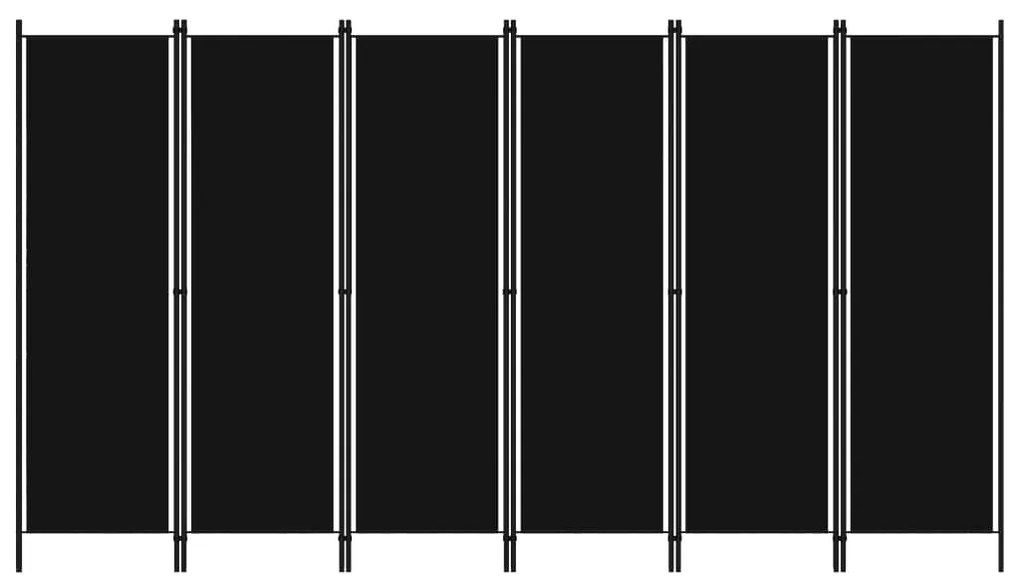 Divisória de quarto com 6 painéis 300x180 cm preto