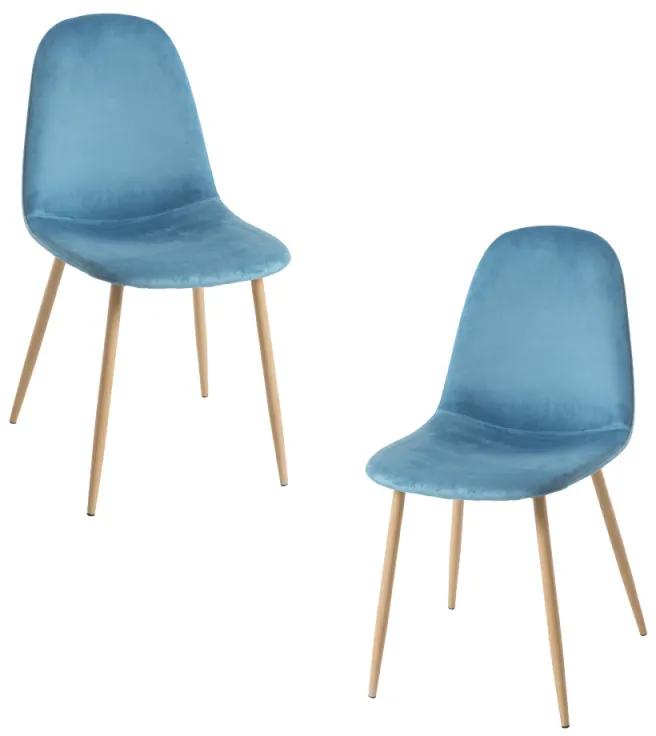 Pack 2 Cadeiras Teok Veludo - Verde-azulado