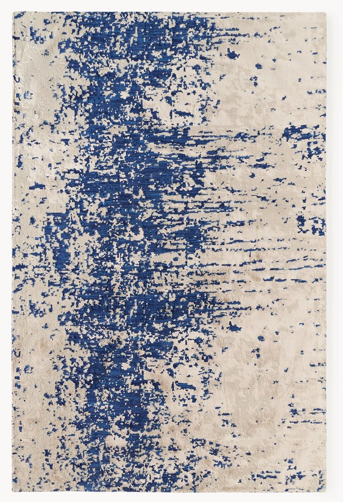 Tapete em lã artesanal Cynthia, azul