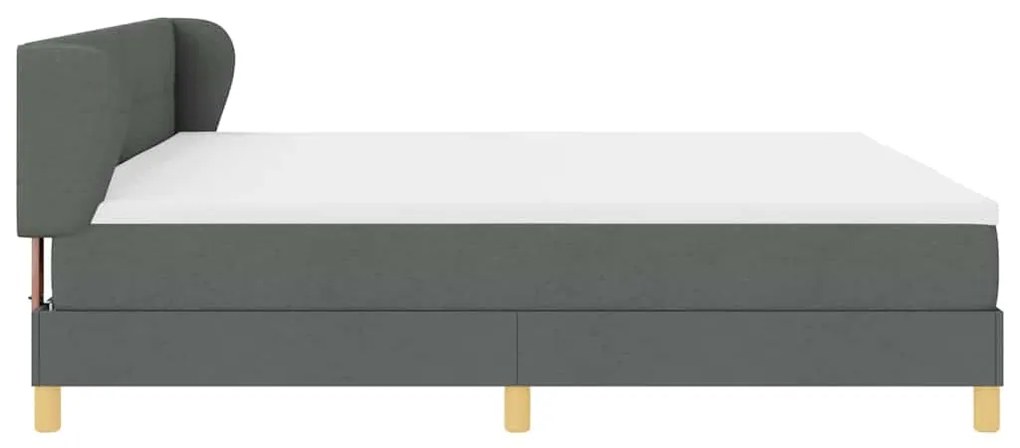 Cama Box Spring vidaXL com Colchão - Cinza Escuro, 200x200 cm Tecido