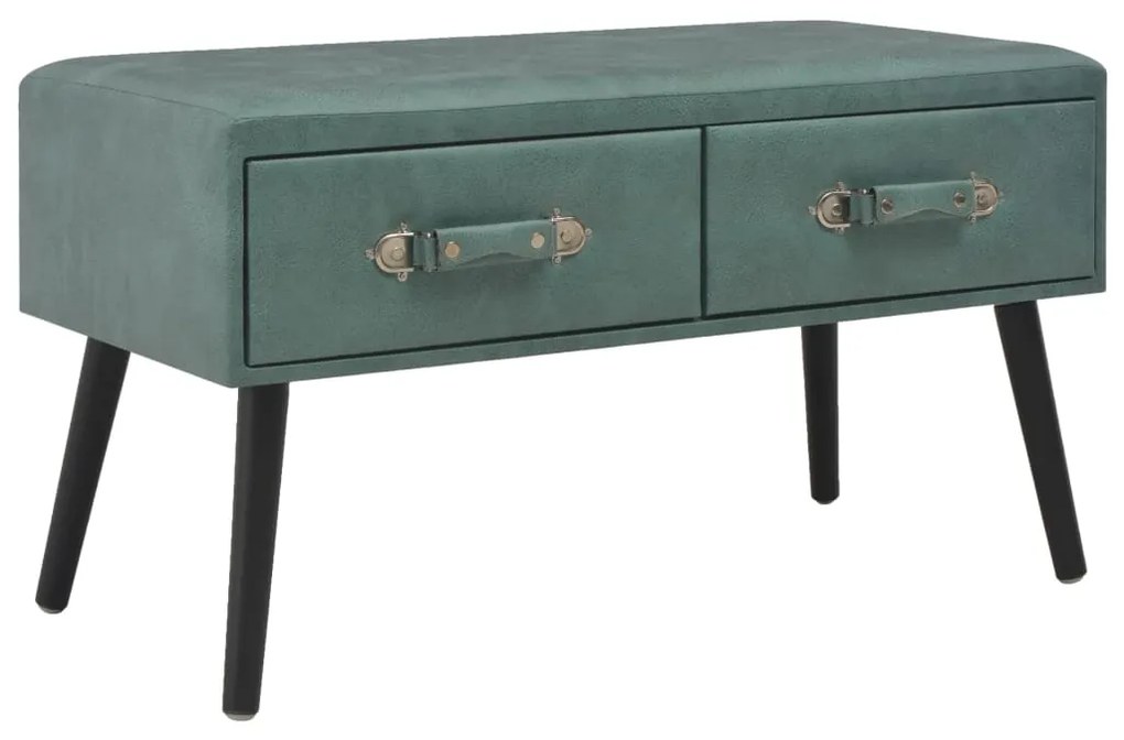 vidaXL Mesa de centro 80x40x46 cm couro artificial verde mar