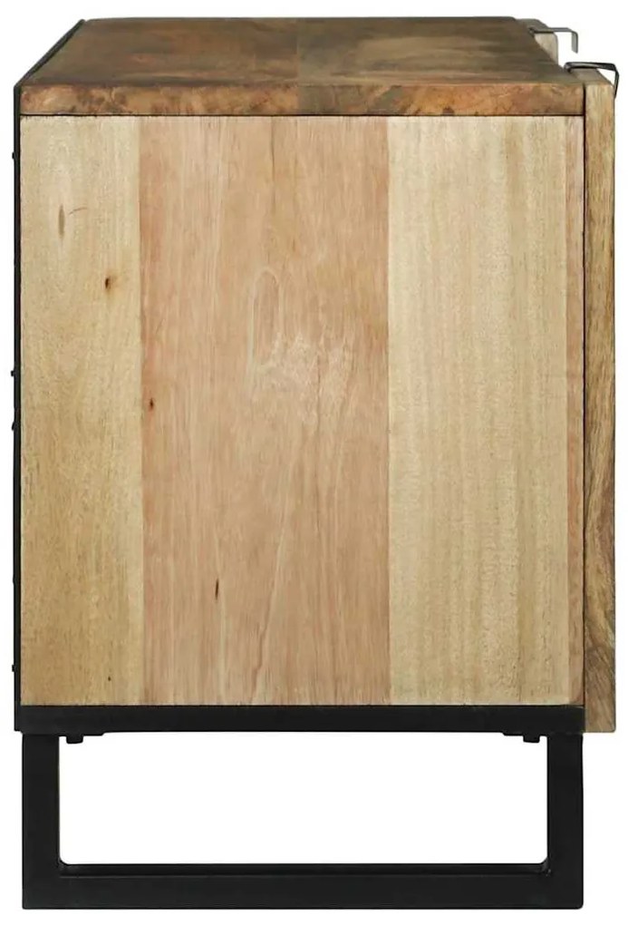 Armário de TV - 105 x 33,5 x 46 cm, Feito de Madeira Sólida de Manga