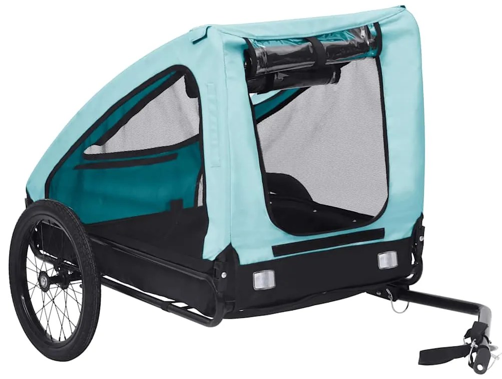 Reboque bicicleta p/ animais azul e preto