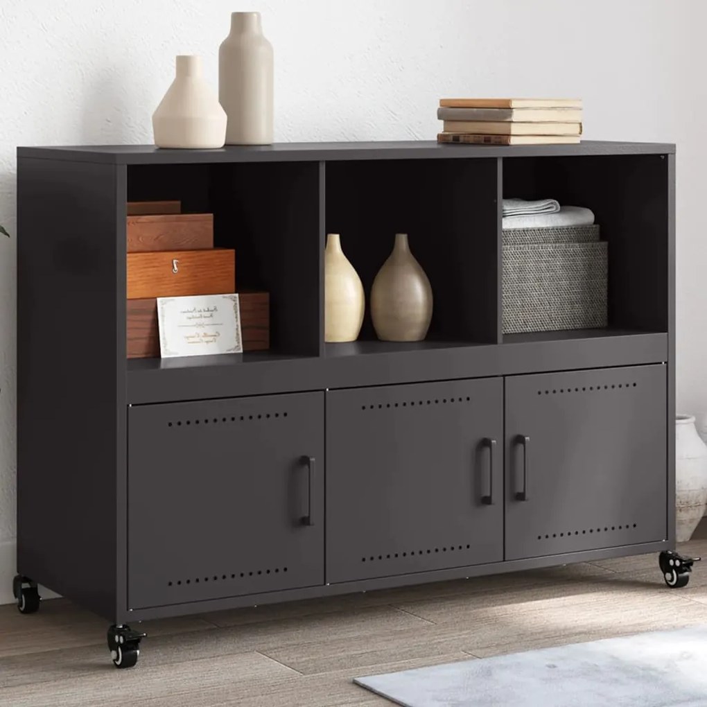 vidaXL Aparador 100,5x39x72 cm aço preto