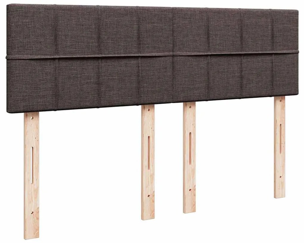 Cama com molas/colchão 140x190 cm tecido castanho-escuro