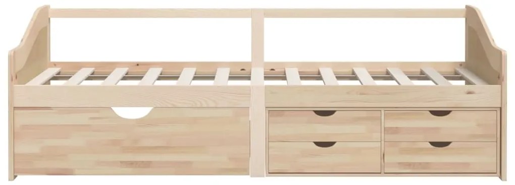 Sofá-cama de 3 lugares com gavetas 90x200 cm pinho maciço