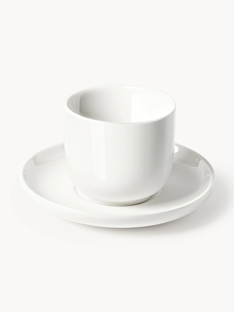 Chávenas de café expresso em porcelana com pires Nessa, 4 uni.