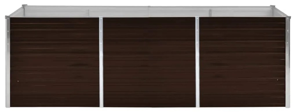 Canteiro elevado de jardim aço galvanizado 240x80x77cm castanho