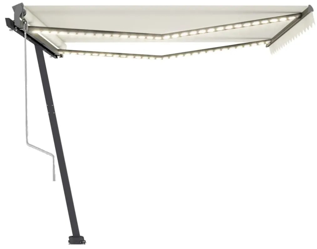 Toldo automático com LED e sensor de vento 450x300 cm creme