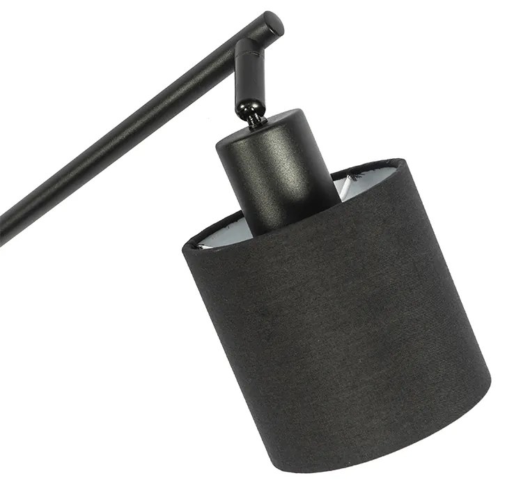 Candeeiro de tecto moderno preto 89,5cm ajustável 4 luzes - HETTA Moderno