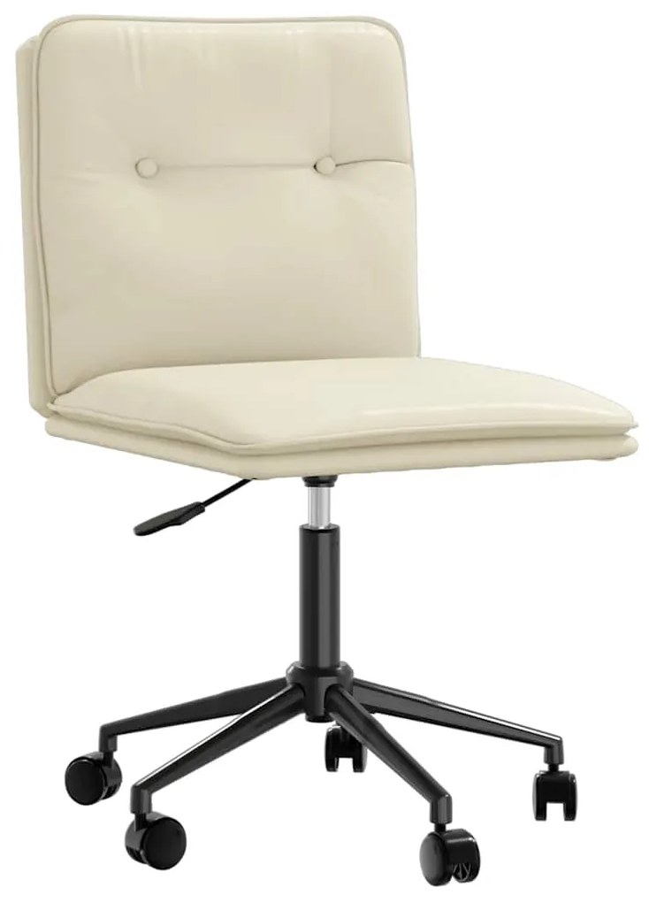 Cadeiras de jantar 2 pcs couro artificial cor creme