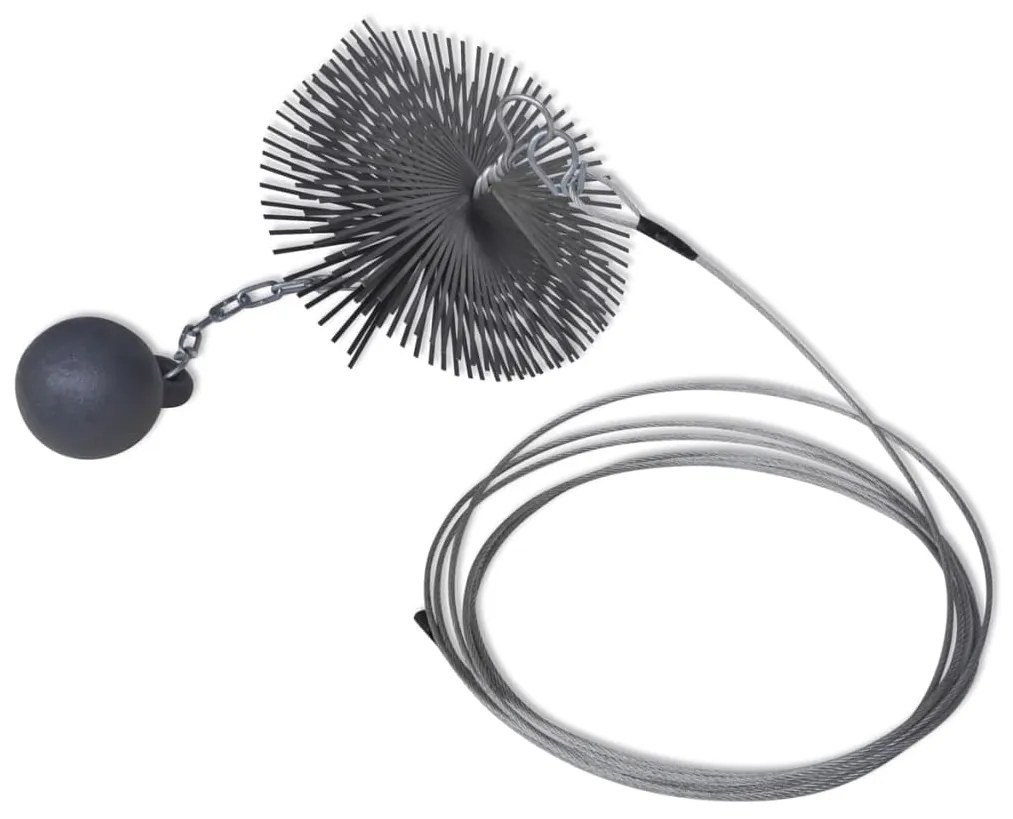 141273 vidaXL Escova redonda para limpar a chaminé diâmetro 25 cm
