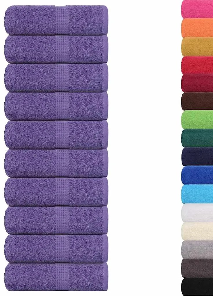 Toalhas de mãos 10 pcs 30x30 cm 360 gsm 100% algodão roxo