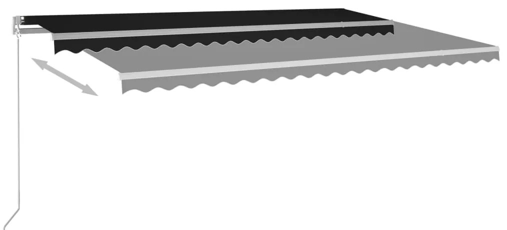 Toldo retrátil automático com postes 5x3,5 m antracite