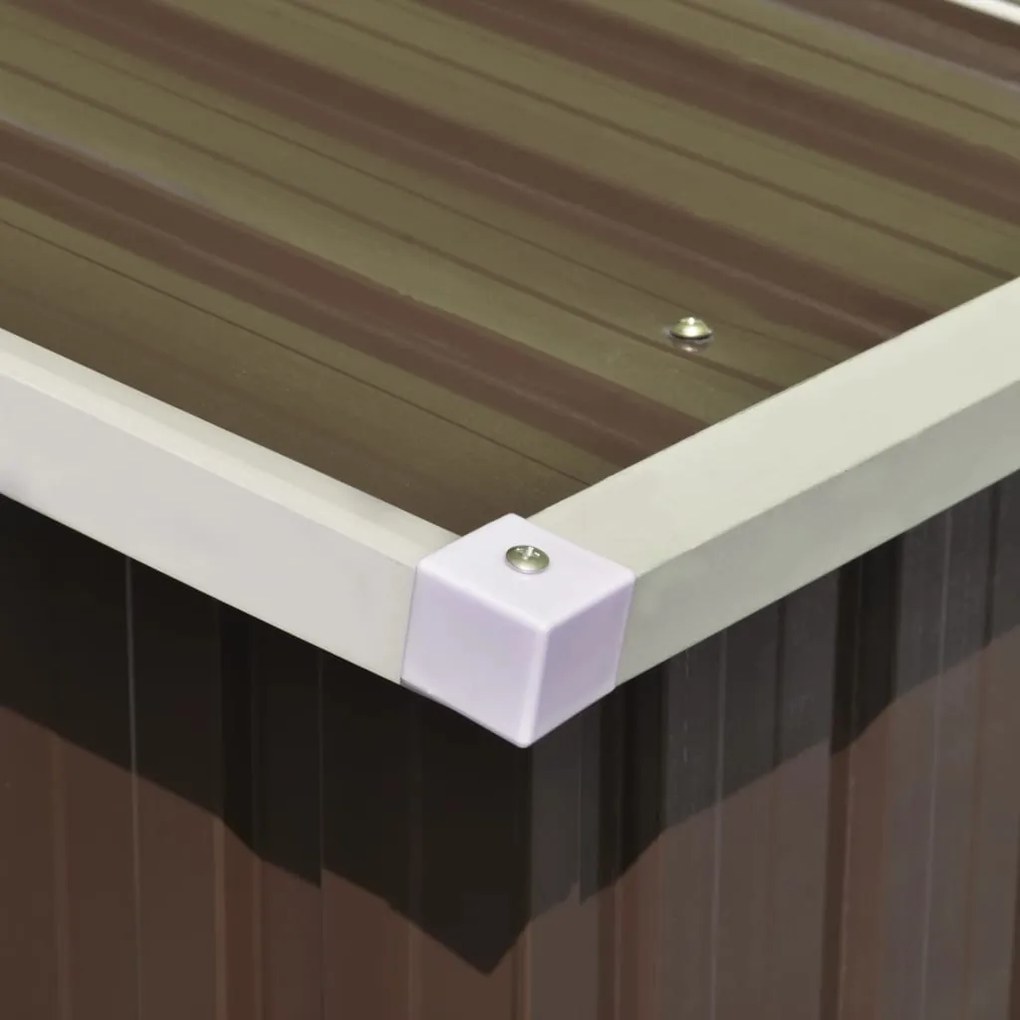 Abrigo de jardim 257x990x181 cm aço galvanizado castanho